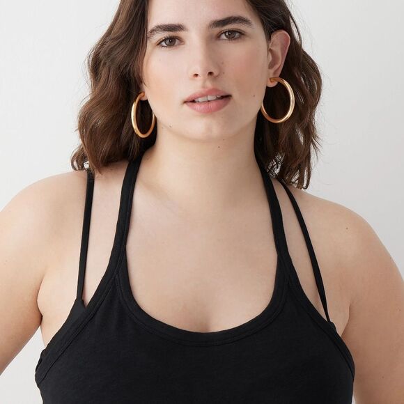 NEW J. Crew Relaxed Tank Dress in Slub Cotton in Black - Picture 3 of 8